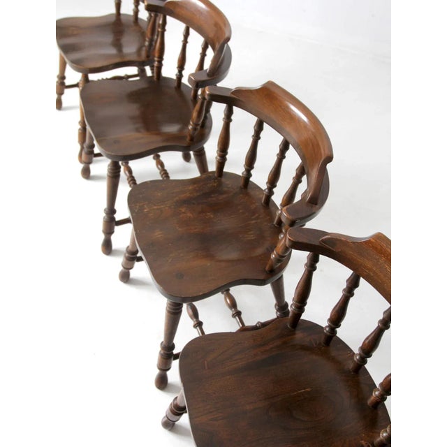 Wood Vintage Richardson Brothers Company Oak Dining Chairs Set of 4 For Sale - Image 7 of 12