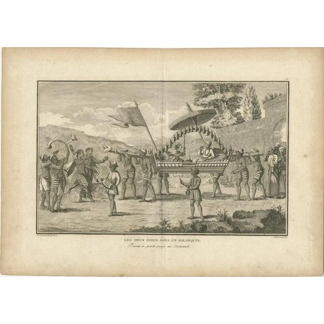 Indian Couple in Ceremonial Palanquin Sonnerat, 1806, Paper For Sale - Image 4 of 6