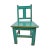 Vintage distressed turquoise blue wood low profile children's chair. Seat height ~12".