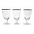 1960s Mid-Century Vintage Minimalist 3 Silver Rim Footed Juice Glasses For Sale