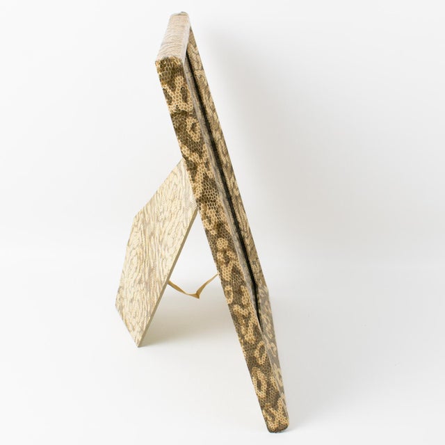 French Snake-Skin-Like Camouflage Pattern Picture Frame, circa 1960 For Sale - Image 4 of 8