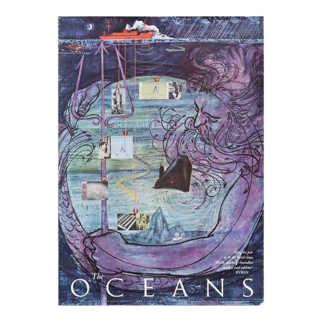 1958 Original American Poster - Oceans by the National Academy of Science For Sale