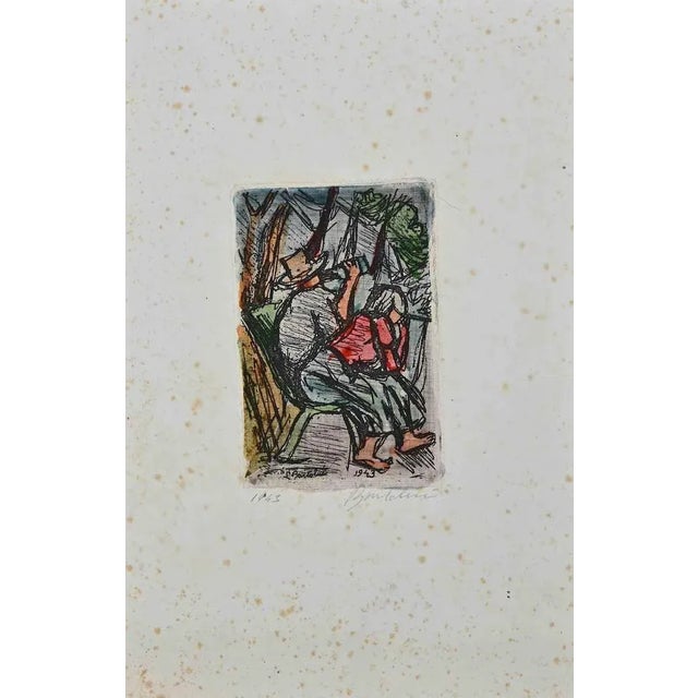 Merenda in campagna is an original artwork realized by the italian artist luigi bartolini (1892-1963) in 1943. Etching and...