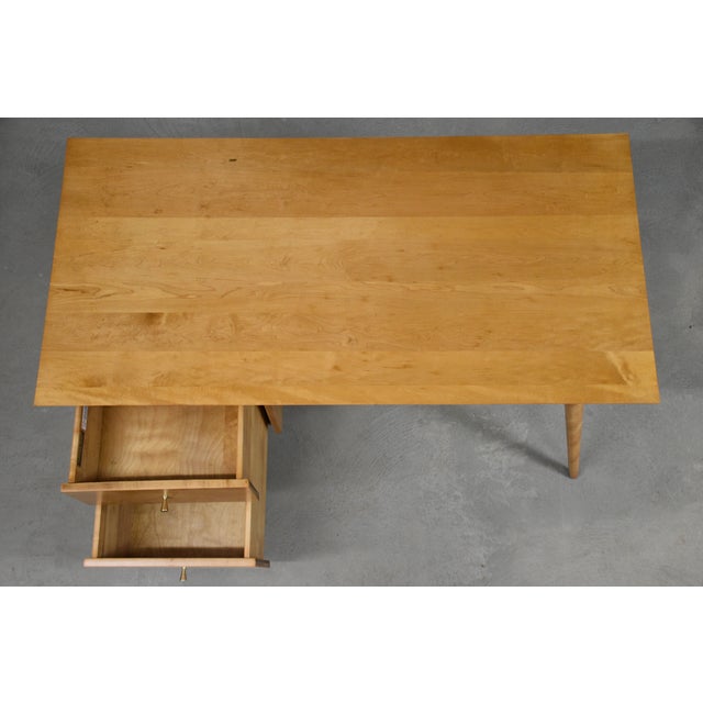 Wood Mid 20th Century Refinished Maple Paul McCobb Planner Group Desk For Sale - Image 7 of 10