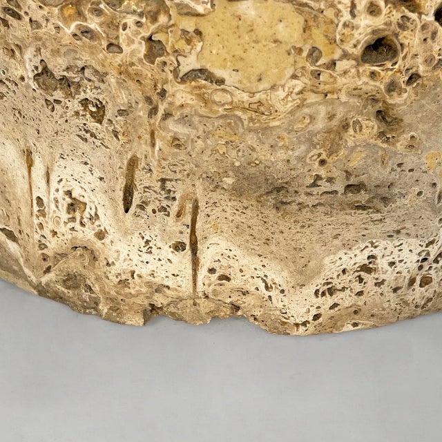 Italian Modern Round Side Table in Metal, Formica and Travertine, 1980s For Sale - Image 14 of 16