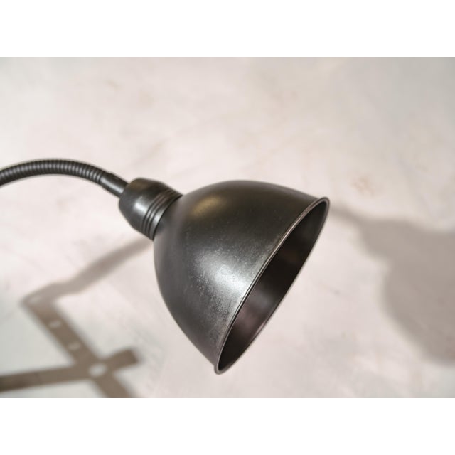 Bauhaus Vintage Machine Black Scissor Lamp with Gooseneck, 1960s For Sale - Image 3 of 14