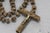Extra large Bead rosary necklace Jesus Christ Cross Religious gift Jewelry Wall decor Wooden beads, brass, metal....