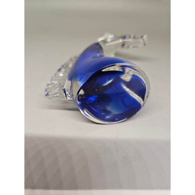 1990s Horse Horse Head Cobalt Blue Blown Art Glass/Paperweight For Sale - Image 5 of 5