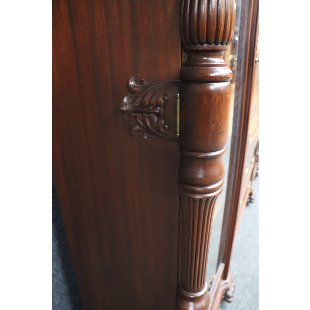 Attributed r.j. Horner Mahogany Breakfront Bookcase Secretary With Winged Griffin Carvings For Sale - Image 9 of 18