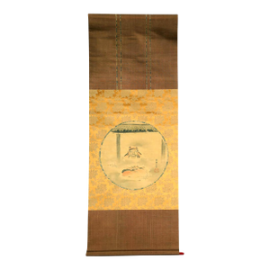 Japanese Silk Scroll of Daruma Hanabusa Itcho Edo Period