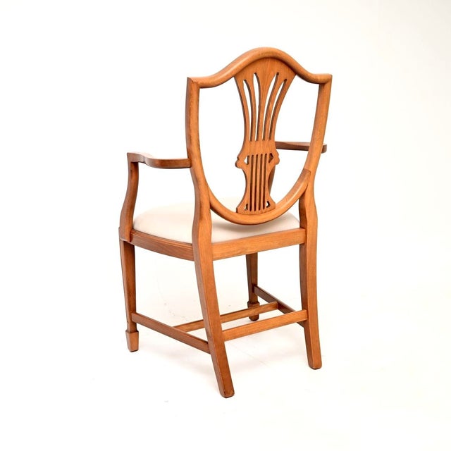 Wood Vintage Sheraton Style Shield Back Dining Chairs, 1950, Set of 8 For Sale - Image 7 of 13