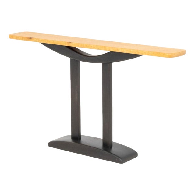 Brueton Deco Style Bird's Eye Maple Console Table For Sale