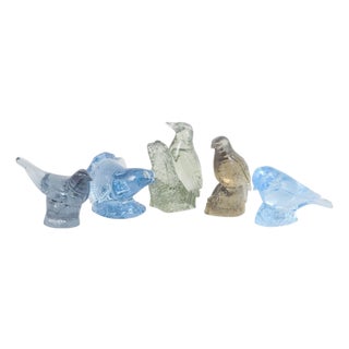 Art Glass Bird Figurines by Paul Hoff for Kosta Boda / WMF, 1980s, Set of 5 For Sale