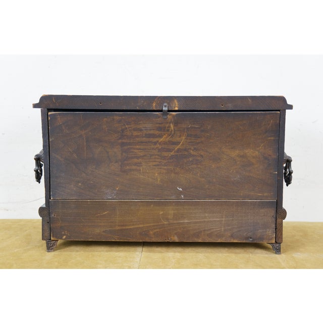 Black Antique Sessions Neoclassical Figure With Lyre Key Wound Mantel Clock For Sale - Image 8 of 14