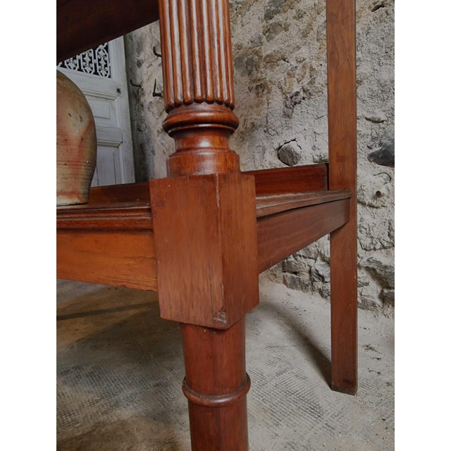 Antique French Mahogany Console Table with Drawer and Shelf, 1900 For Sale - Image 5 of 18