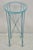 Postmodern Blue Wrought Iron "Skyscraper" Glass Top Pedestal Stand Side Table For Sale - Image 10 of 10