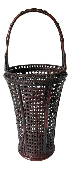 Japanese Woven Ikebana Bamboo Basket Maeda Chikubosai I