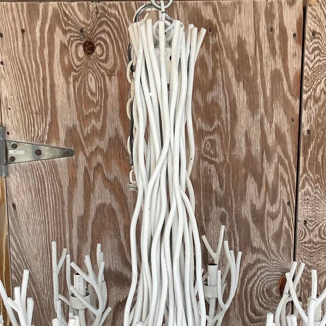 Vintage Coastal Metal Twig Chandelier For Sale - Image 12 of 12