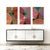 This mid-century modern geometric triptych art print set has stunning orange, pink and green colour throughout. Timeless...