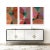 This mid-century modern geometric triptych art print set has stunning orange, pink and green colour throughout. Timeless...