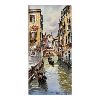 Watercolor of Venice by Noted Artist Bonazzon For Sale