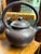 Sculpture Materials Chinese Handmade Dark Brown Zisha Clay Arch Handle Display Teapot Art For Sale - Image 7 of 13
