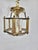 Vintage Brass Lantern Neo Decor Starburst Etched Glass Chandelier Entryway, Old World Glam For Sale - Image 4 of 10