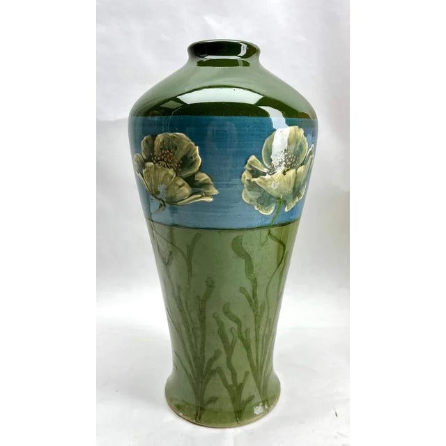 Green Vintage Art Nouveau Vase, 1930s For Sale - Image 8 of 9