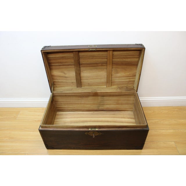 C. 19th Century English Brass Mounted Trunk w/ Original Key.