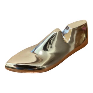 Late 20th Century Lunares San Francisco Polished Brass Sculpture of Shoe For Sale