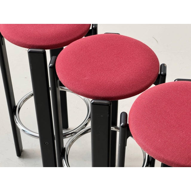 Classic bar stools from the iconic rey series by bruno rey, designed in 1971 for dietiker. Made of solid beechwood and...