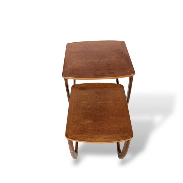 Mid-Century Curved Teak Nesting Tables from Nathan, Set of 2 For Sale - Image 6 of 7