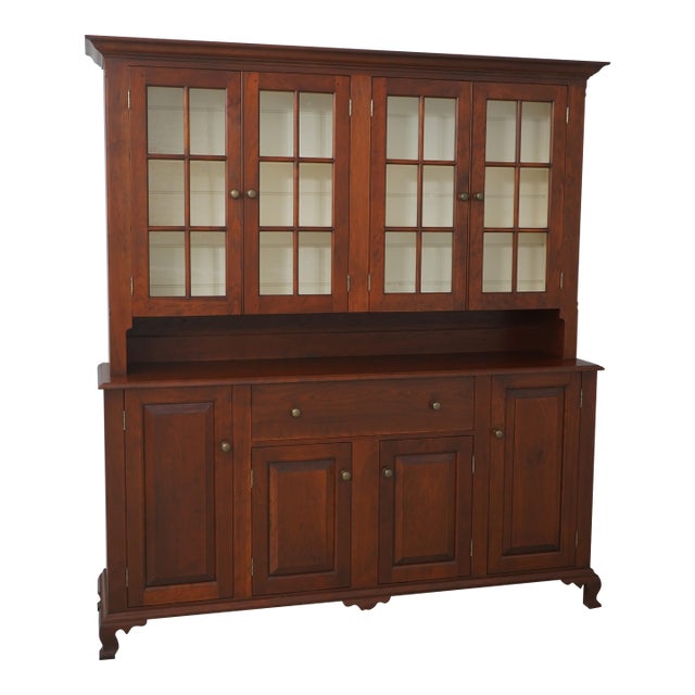 Dr Dimes Cherry Stepback Dutch Cabinet Cupboard For Sale