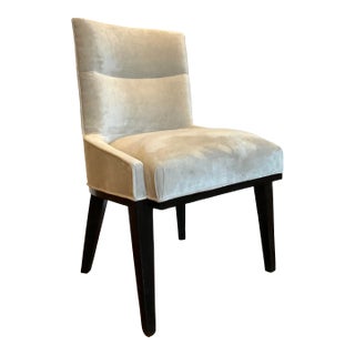 Caracole Modern Light Gray Velvet Vector Dining Chair For Sale