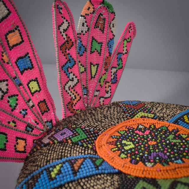 Glass Early 20th Century Zulu Isicholo Married Woman Headdress South Africa Sidley Collection For Sale - Image 7 of 7