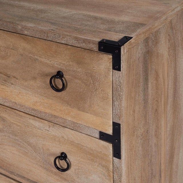 Forster Campaign 3 Drawer Dresser, Light Brown For Sale - Image 9 of 13