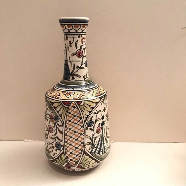 Ceramic Vintage Hand Painted Portugal Nazari 9” Ceramic Vase For Sale - Image 7 of 7