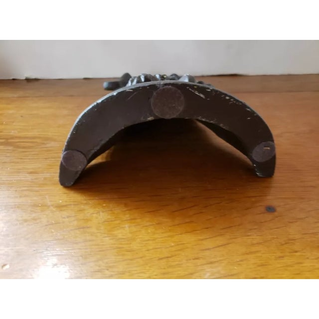 Vintage Easter Bunny Rabbit Pushing Wheelbarrow Cast Iron Door Stop For Sale In New Orleans - Image 6 of 6