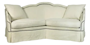 Ebanista “Vienna” Angled Sofa Upholstered in Linen Fabric, Made in Los Angeles