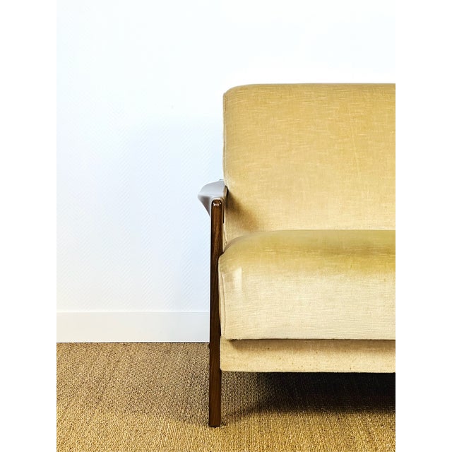 Vintage Scandinavian Velvet Convertible Sofa and Armchair, 1960s, Set of 2 For Sale - Image 10 of 18