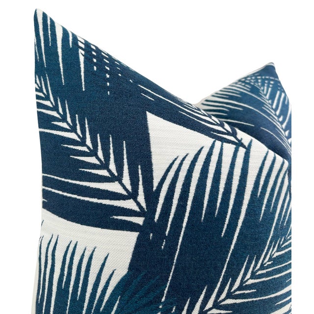 Yucca Performance Pillow Cover in Blue, 20x20 Pillow For Sale - Image 4 of 5