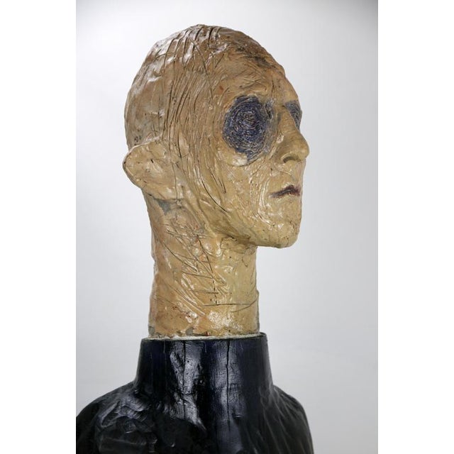 Figurative Sculpture in Raku Ceramic and Carved Poplar by Óscar Aldonza Torres, 2021 For Sale - Image 11 of 16