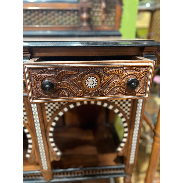 Attributed to Giuseppe Parvis (Egyptian/Italian 1831-1909), circa 1880. Two part form, tall architectural framed mirror...