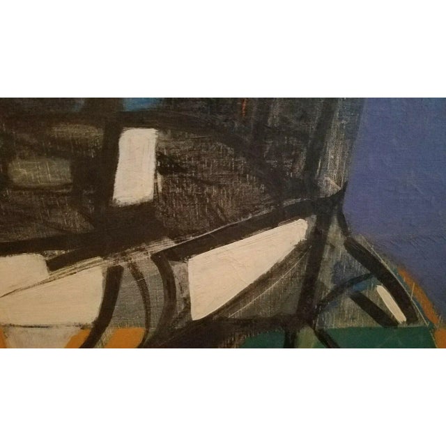 Large Mid Century Modern Abstract Expressionist Painting by Willy Mucha Well Listed For Sale - Image 4 of 9