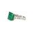 Vintage Platinum 4.35ctw Gia Green Emerald Diamond Three Stone Cocktail Ring, Size 4.25 For Sale - Image 4 of 9