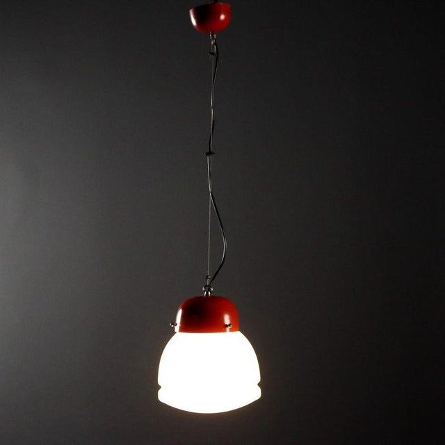Vintage Lamp in Enamelled Aluminium and Glass, 1960s For Sale - Image 10 of 10