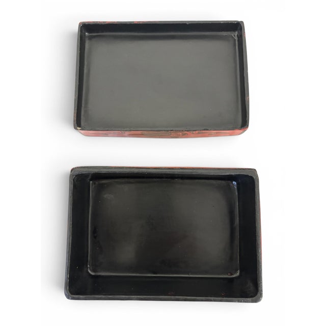 Antique Lacquered Chinese Porcelain Shard Box For Sale In Los Angeles - Image 6 of 9