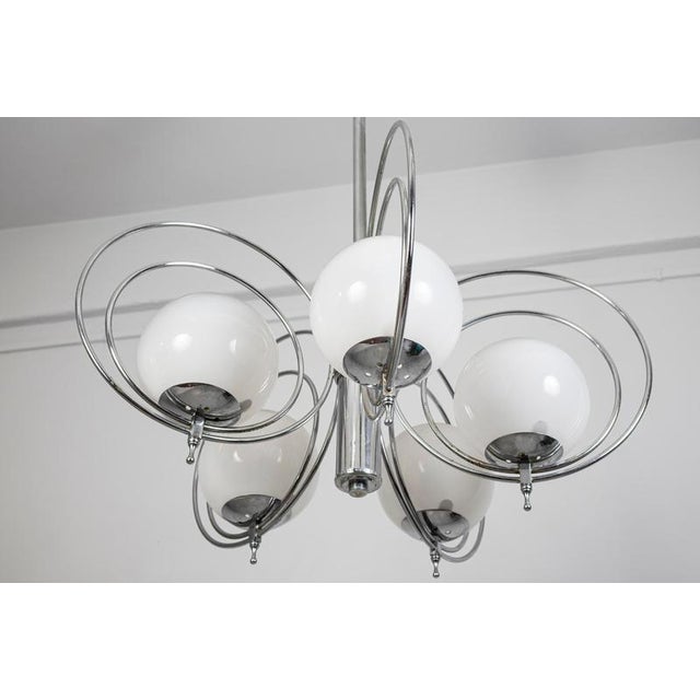 Italian Chrome and Murano Glass Sphere Chandeliers, 1970, Set of 2 For Sale - Image 6 of 15