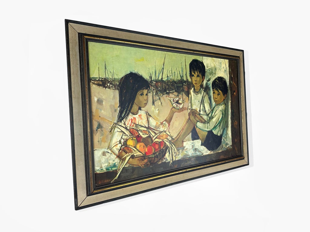 Jean-Baptiste Valadié, The Fishermen's Children, 1960s, Print