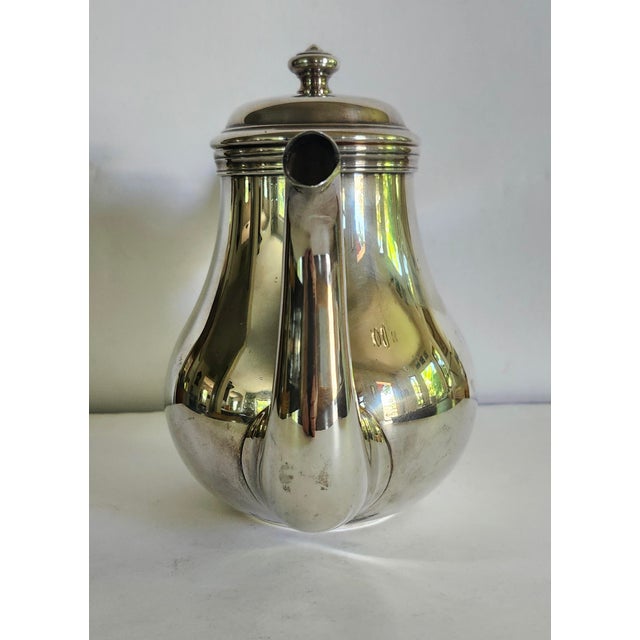 Christofle Christofle France Bagatelle Silverplate Teapot W/ Dark Wooden Handle For Sale - Image 4 of 10